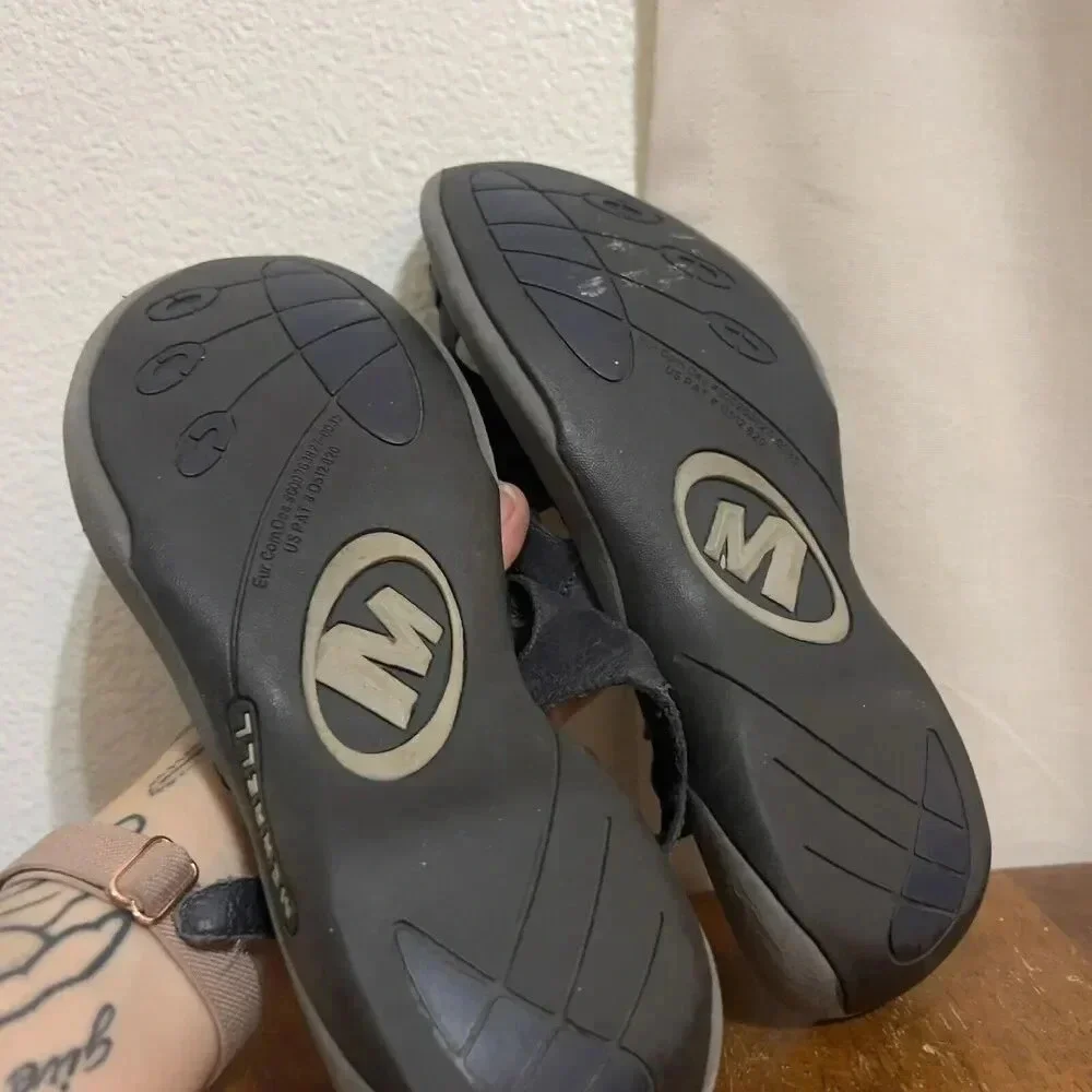 Merrell Agave Women's Sandals Navy Blue Leather Strappy Adjustable Size 8 Hiking